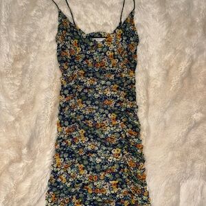 Urban Outfitters Floral Mini Dress - Blue and Yellow